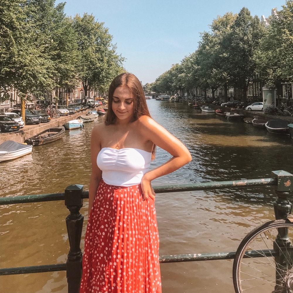 Red polka dot midi skirt - Picture 7 of 7